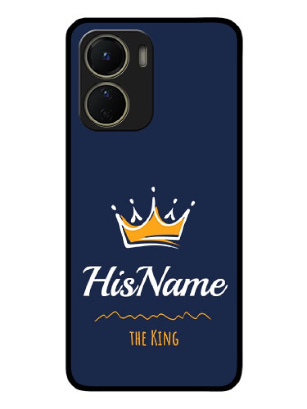 Custom Vivo Y16 Glass Phone Case King with Name