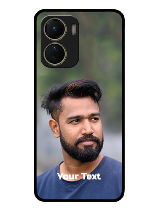 Custom Vivo Y16 Glass Mobile Cover: Photo with Text
