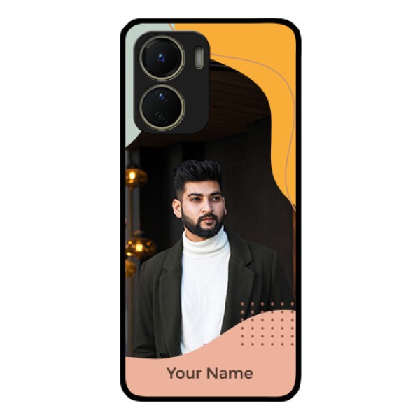 Vivo Y16 Personalized Glass Phone Case - Tri-coloured overlay design Vivo Y16 Personalized Glass Phone Case - Tri-coloured overlay design