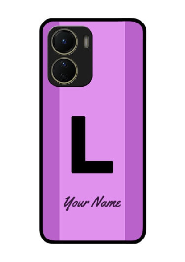 Vivo Y16 Custom Glass Phone Case - Tricolor custom text Design