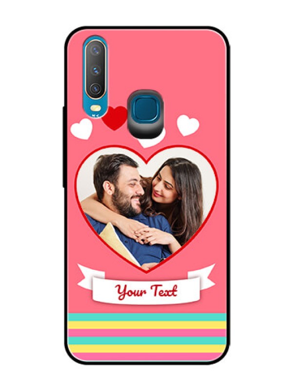 Custom Vivo Y17 Photo Printing on Glass Case  - Love Doodle Design