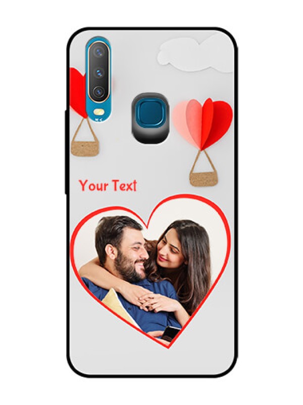 Custom Vivo Y17 Custom Glass Mobile Case  - Parachute Love Design