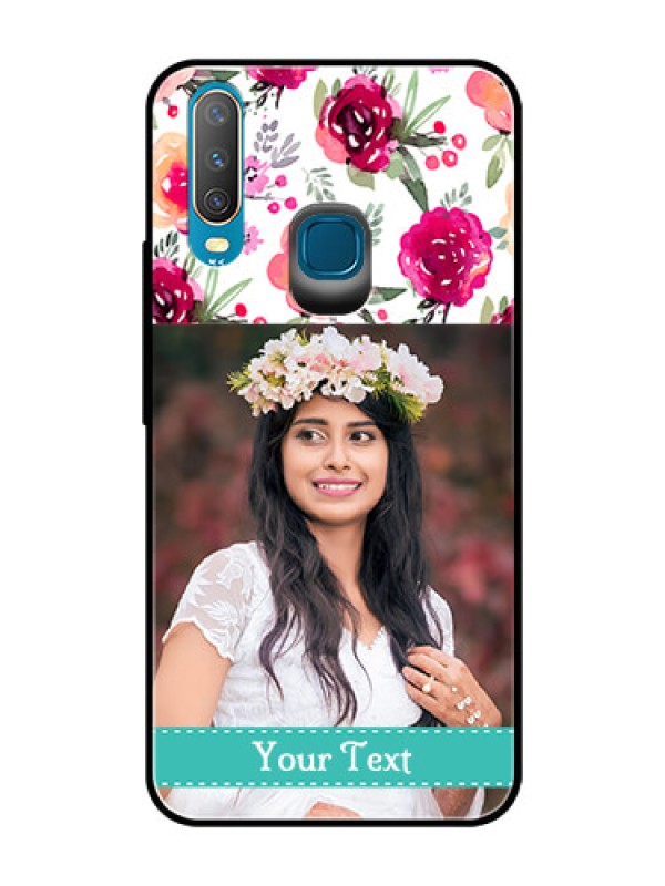 Custom Vivo Y17 Custom Glass Phone Case  - Watercolor Floral Design