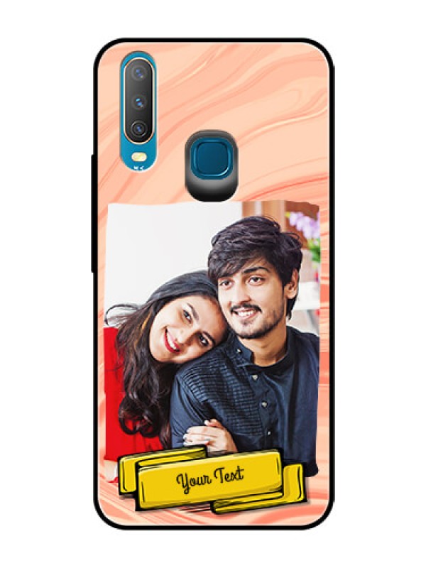 Custom Vivo Y17 Personalized Glass Phone Case  - Marble Texture Design