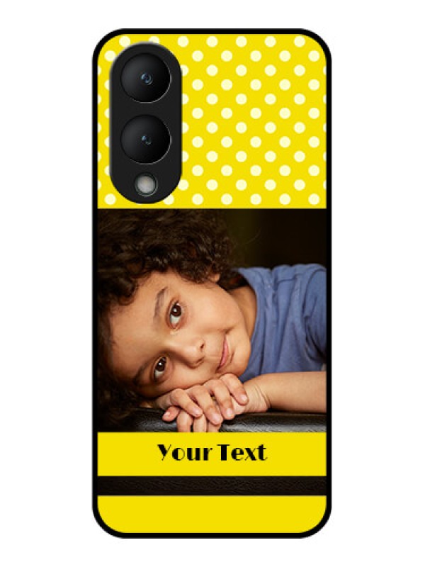 Custom Vivo Y17s Custom Glass Phone Case - Bright Yellow Case Design