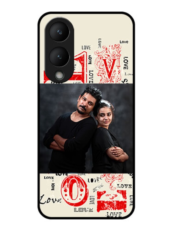 Custom Vivo Y17s Custom Glass Phone Case - Trendy Love Design Case