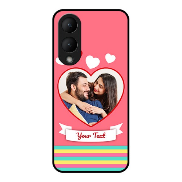 Vivo Y17s Custom Glass Phone Case - Love Shapes Doodle Design