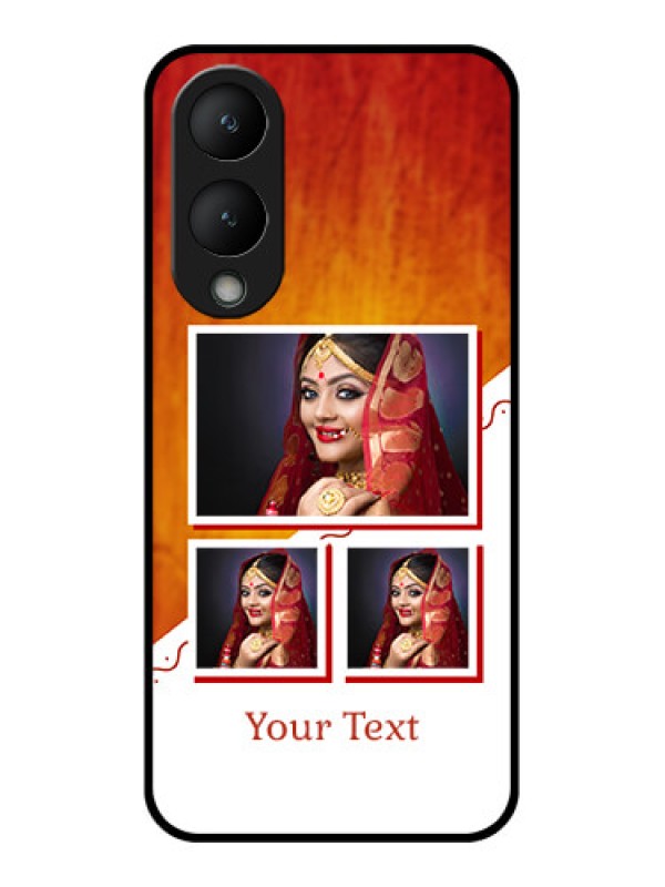 Custom Vivo Y17s Custom Glass Phone Case - Wedding Memories Design