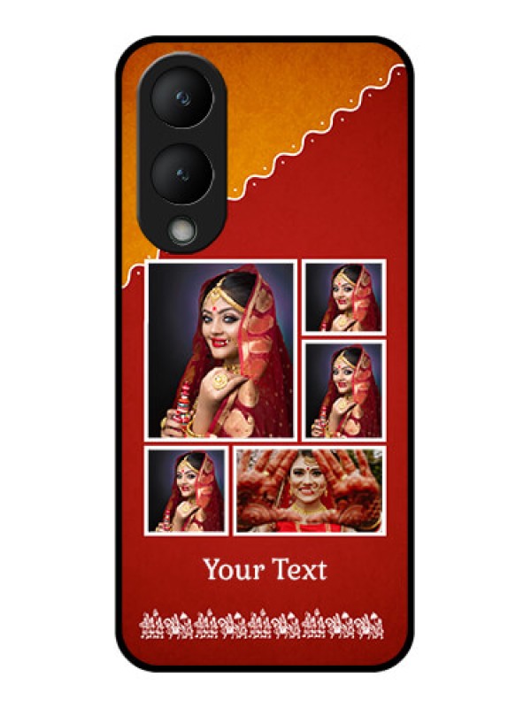 Custom Vivo Y17s Custom Glass Phone Case - Wedding Pic Upload Design