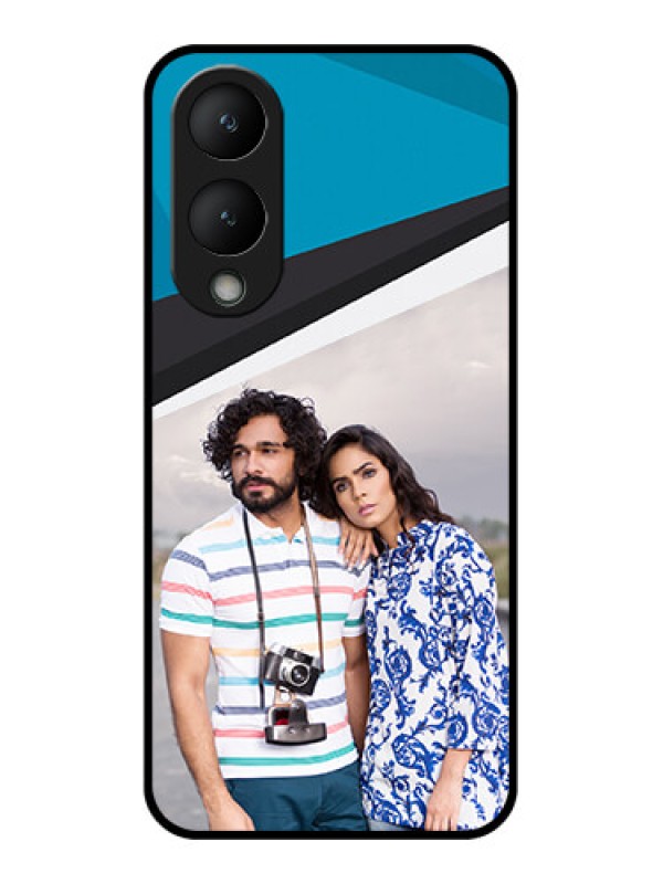 Custom Vivo Y17s Custom Glass Phone Case - Simple Pattern Photo Upload Design