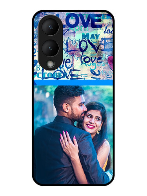 Custom Vivo Y17s Custom Glass Phone Case - Colorful Love Design