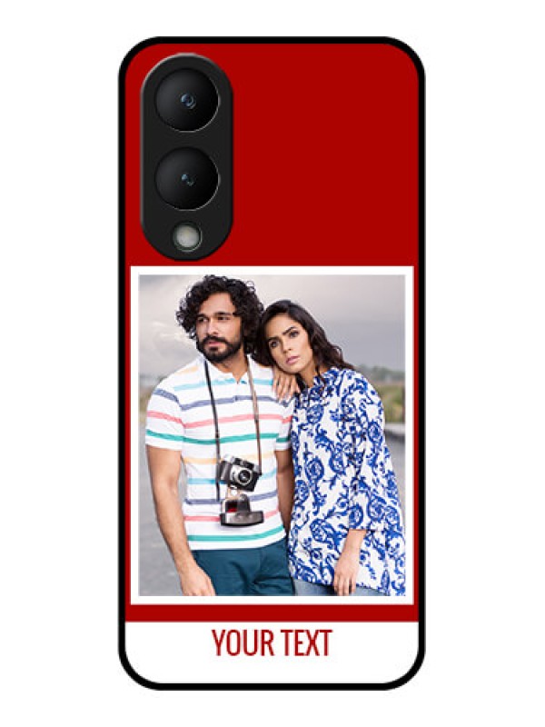 Custom Vivo Y17s Custom Glass Phone Case - Red Color Design