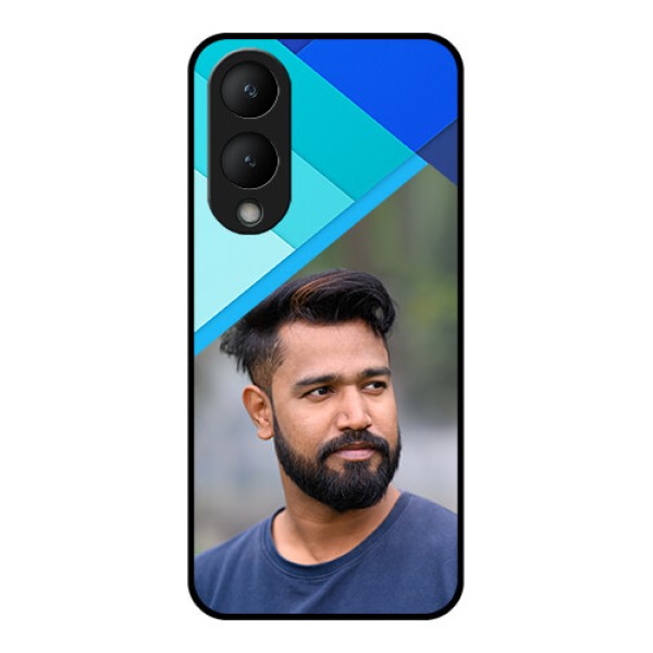Vivo Y17s Custom Glass Phone Case - Blue Pattern Design