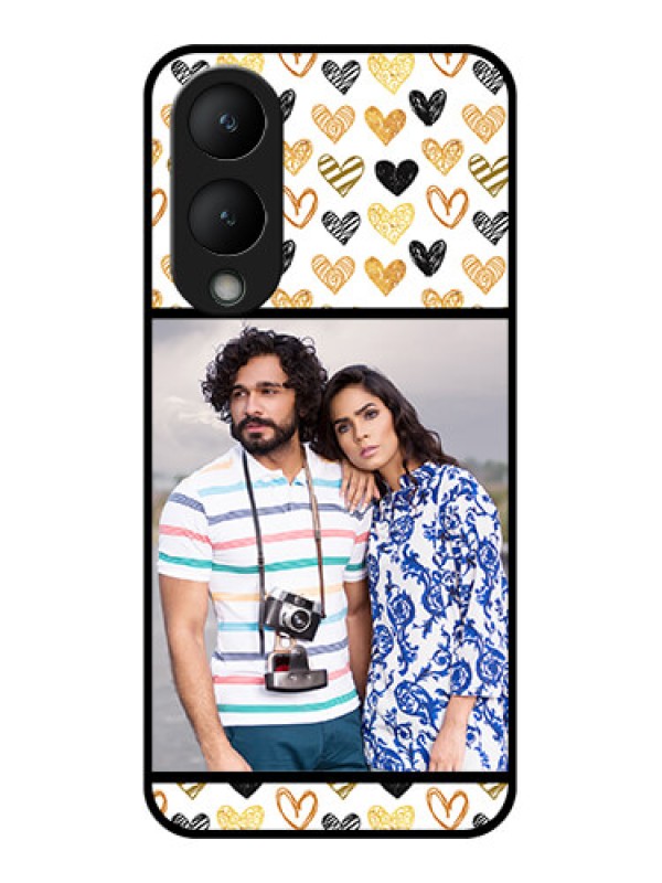 Custom Vivo Y17s Custom Glass Phone Case - Love Symbol Design