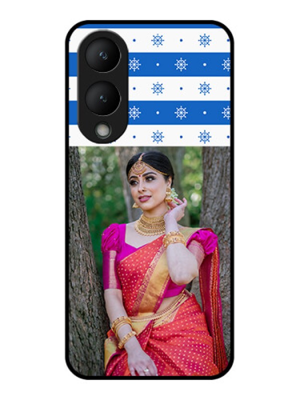 Custom Vivo Y17s Custom Glass Phone Case - Snow Pattern Design