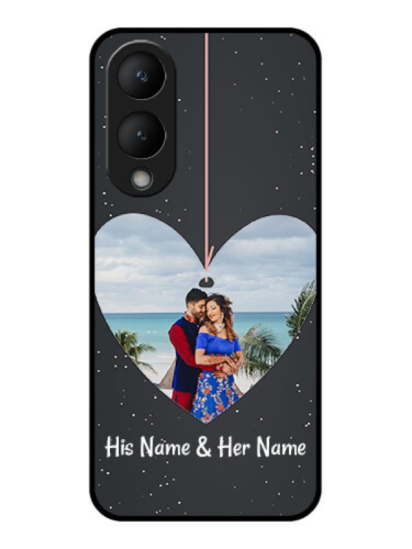Custom Vivo Y17s Custom Glass Phone Case - Hanging Heart Design