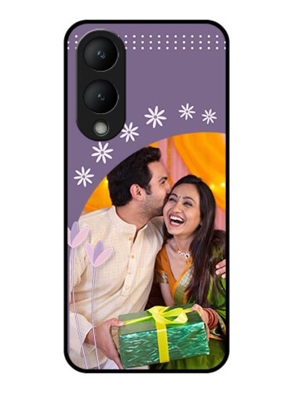 Custom Vivo Y17s Custom Glass Phone Case - Lavender Flowers Design