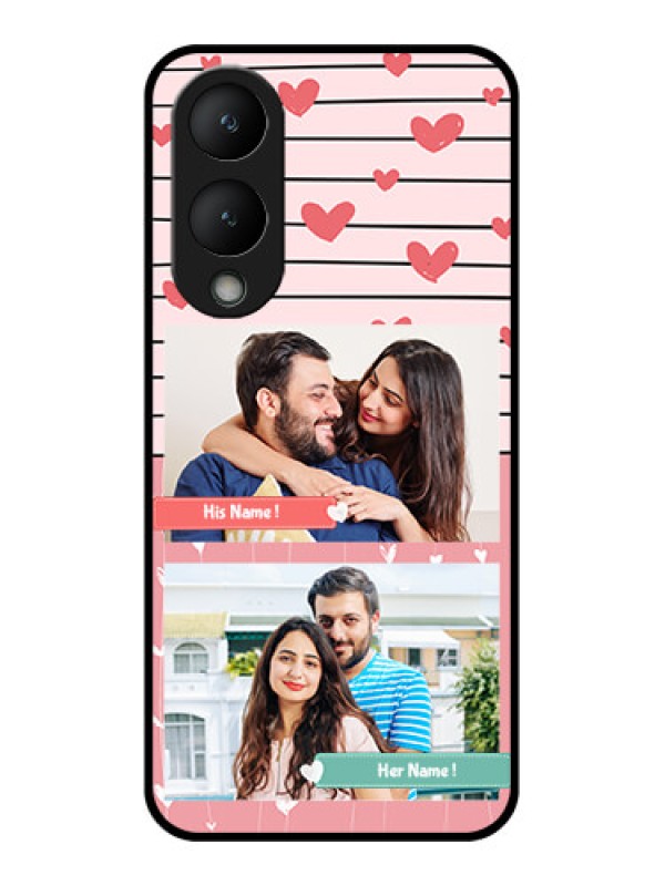 Custom Vivo Y17s Custom Glass Phone Case - Photo With Heart Design