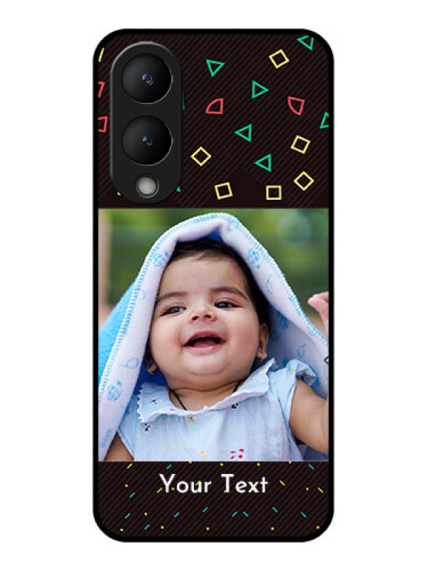 Custom Vivo Y17s Custom Glass Phone Case - With Confetti Birthday Design