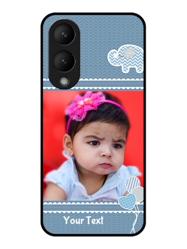 Custom Vivo Y17s Custom Glass Phone Case - With Kids Pattern Design