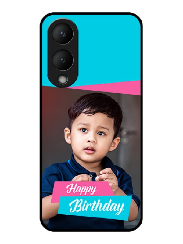 Custom Vivo Y17s Custom Glass Phone Case - Image Holder With 2 Color Design