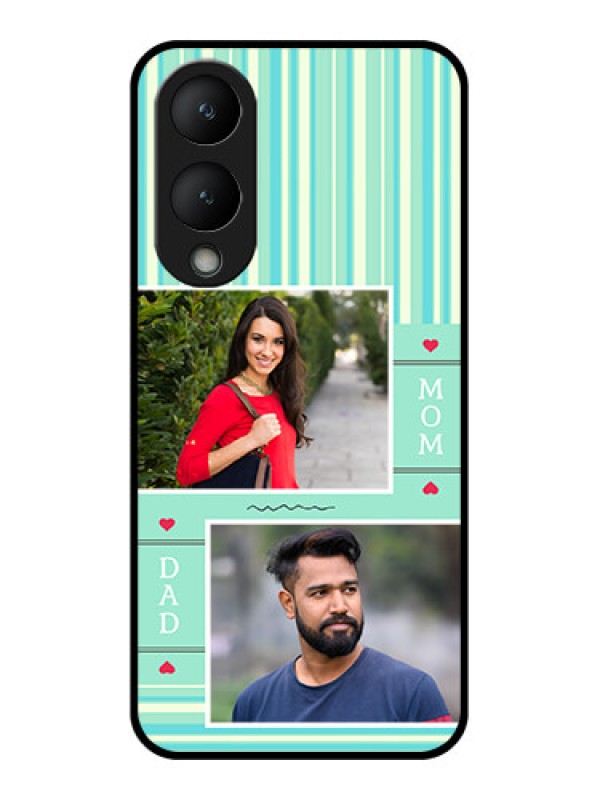 Custom Vivo Y17s Custom Glass Phone Case - Mom & Dad Pic Design