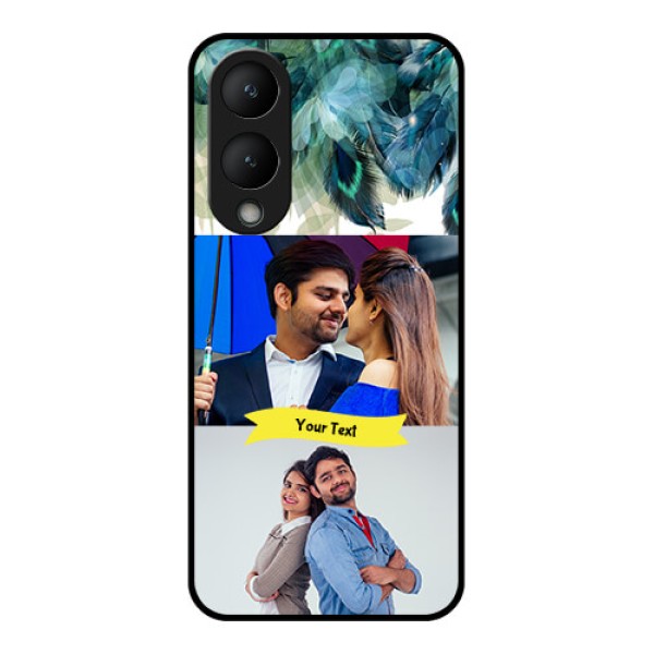 Vivo Y17s Custom Glass Phone Case - Image With Boho Peacock Feather Design Vivo Y17s Custom Glass Phone Case - Image With Boho Peacock Feather Design