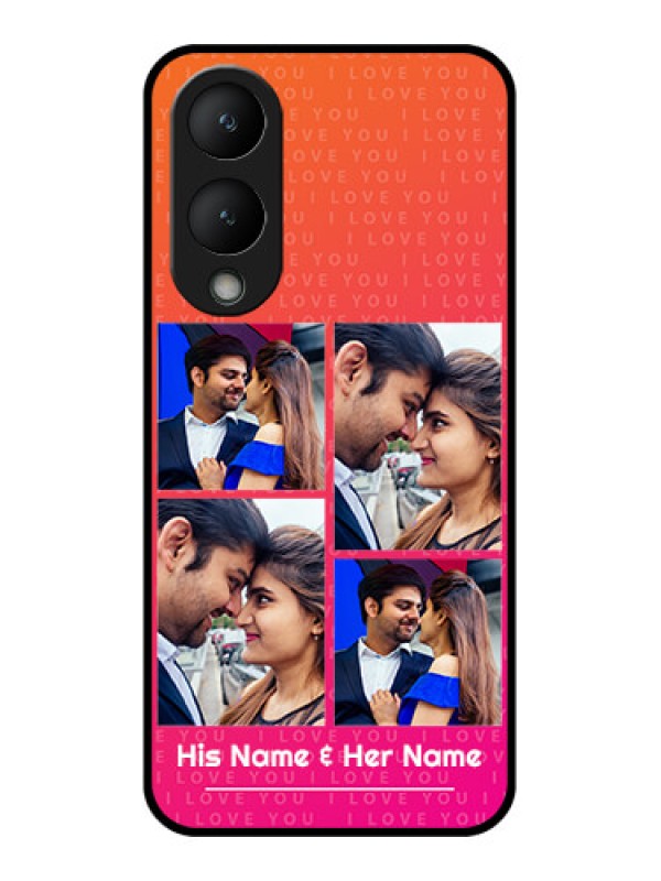 Custom Vivo Y17s Custom Glass Phone Case - I Love You Pink Design