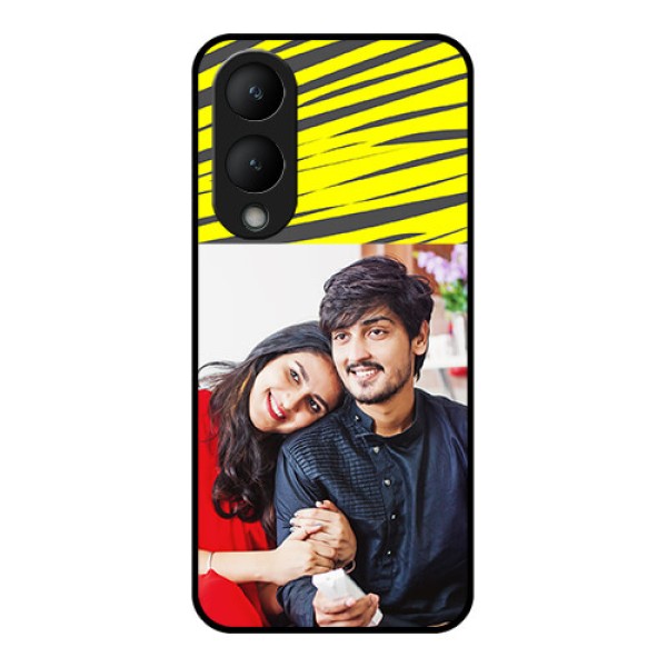 Vivo Y17s Custom Glass Phone Case - Yellow Abstract Design