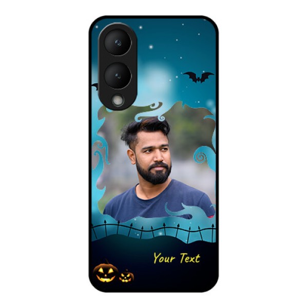 Vivo Y17s Custom Glass Phone Case - Halloween Frame Design