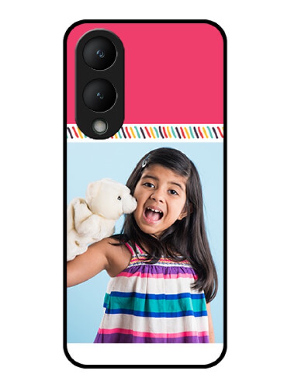 Custom Vivo Y17s Custom Glass Phone Case - Line Art Design