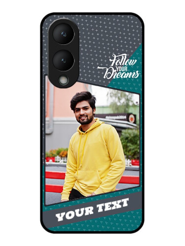 Custom Vivo Y17s Custom Glass Phone Case - Background Pattern Design With Quote