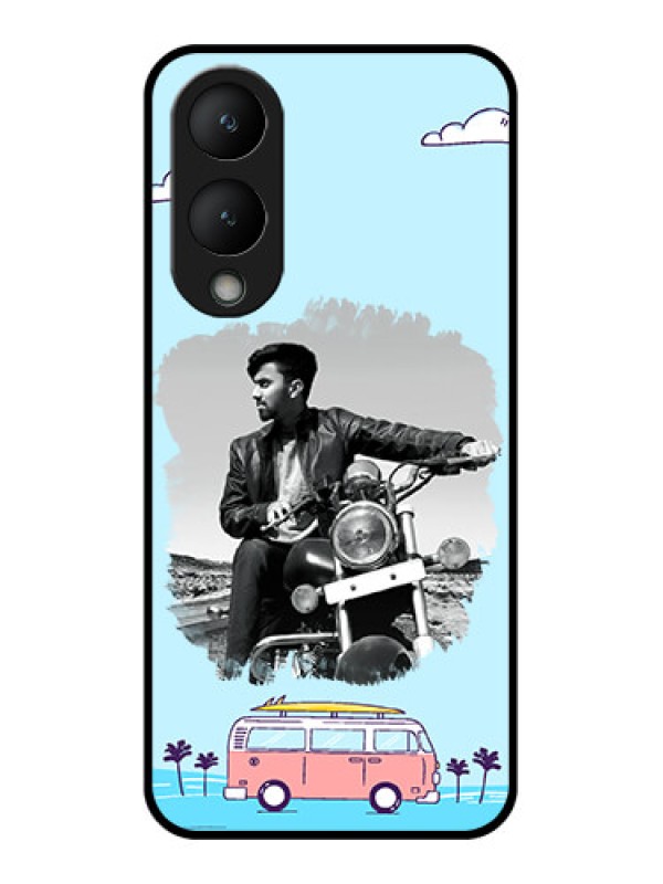 Custom Vivo Y17s Custom Glass Phone Case - Travel & Adventure Design