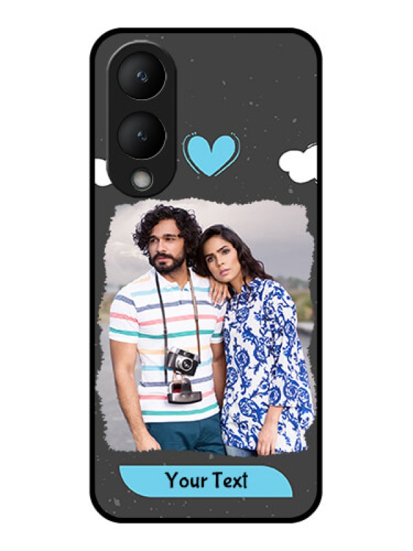Custom Vivo Y17s Custom Glass Phone Case - Splashes With Love Doodles Design