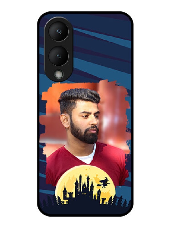 Custom Vivo Y17s Custom Glass Phone Case - Halloween Witch Design