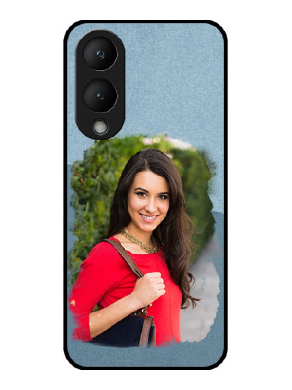 Custom Vivo Y17s Custom Glass Phone Case - Grunge Line Art Design