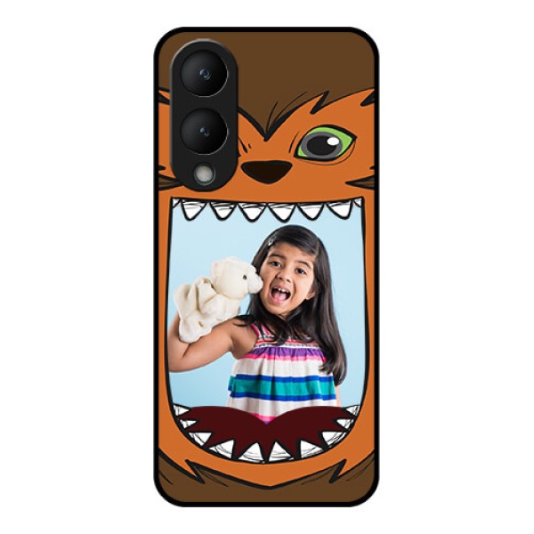 Vivo Y17s Custom Glass Phone Case - Owl Monster Back Case Design Vivo Y17s Custom Glass Phone Case - Owl Monster Back Case Design