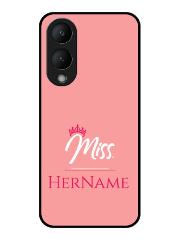 Custom Vivo Y17s Custom Glass Phone Case - Mrs With Name Design