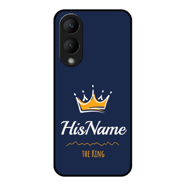 Vivo Y17s Custom Glass Phone Case - King With Name Design