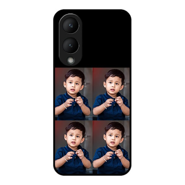 Vivo Y17s Custom Glass Phone Case - 4 Image Holder Design