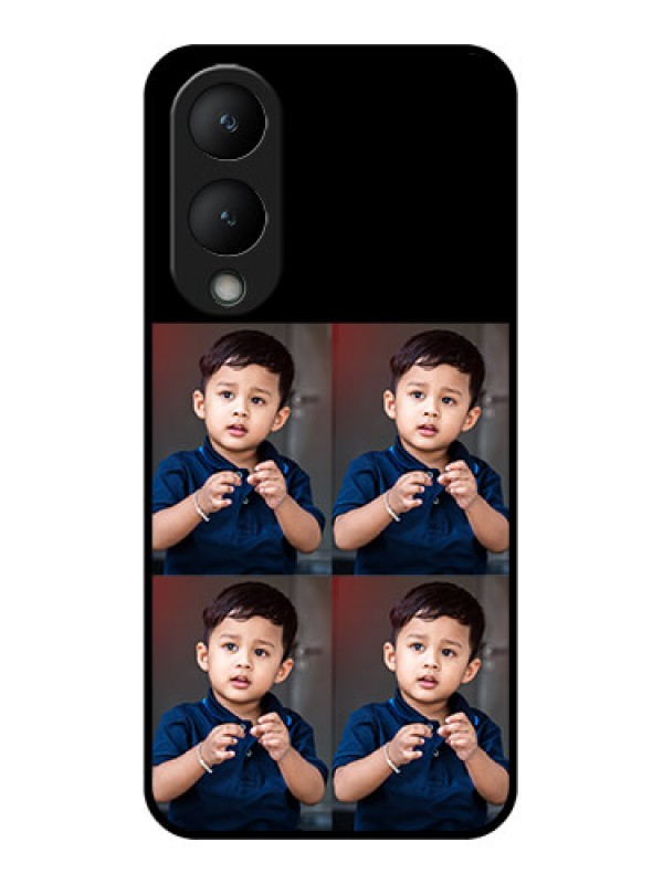 Custom Vivo Y17s Custom Glass Phone Case - 4 Image Holder Design