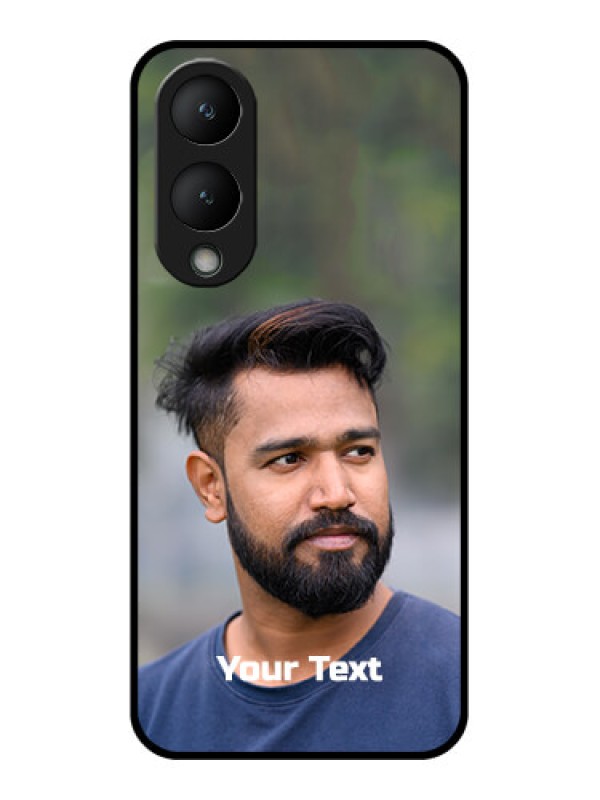Custom Vivo Y17s Custom Glass Phone Case - Photo With Text Design