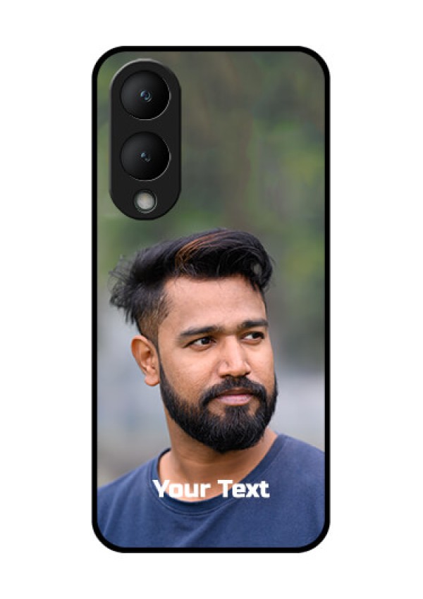Vivo Y17s Custom Glass Phone Case - Photo With Text Design