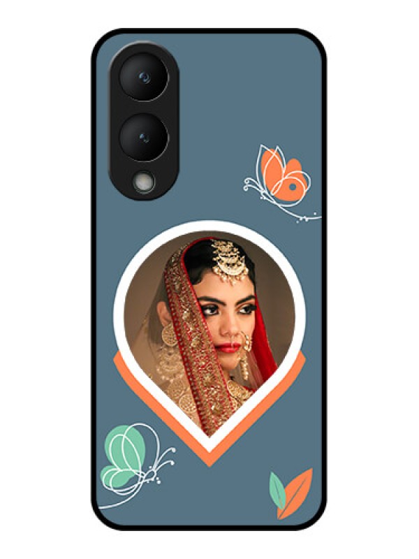 Custom Vivo Y17s Custom Glass Phone Case - Droplet Butterflies Design