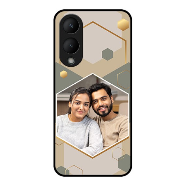 Vivo Y17s Custom Glass Phone Case - Stylish Hexagon Pattern Design Vivo Y17s Custom Glass Phone Case - Stylish Hexagon Pattern Design
