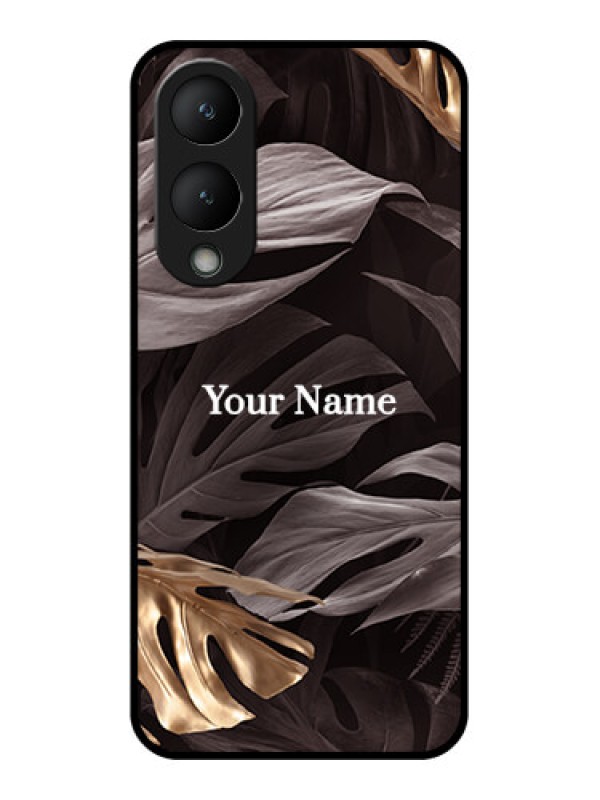 Custom Vivo Y17s Custom Glass Phone Case - Wild Leaves Digital Paint Design