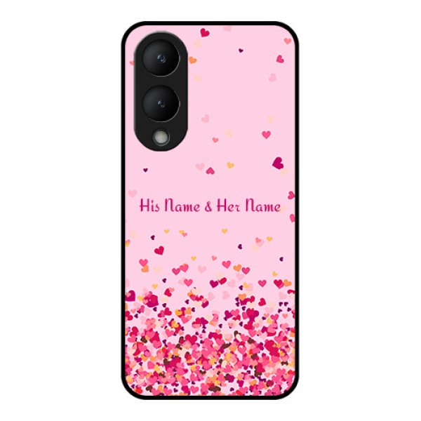 Vivo Y17s Custom Glass Phone Case - Floating Hearts Design