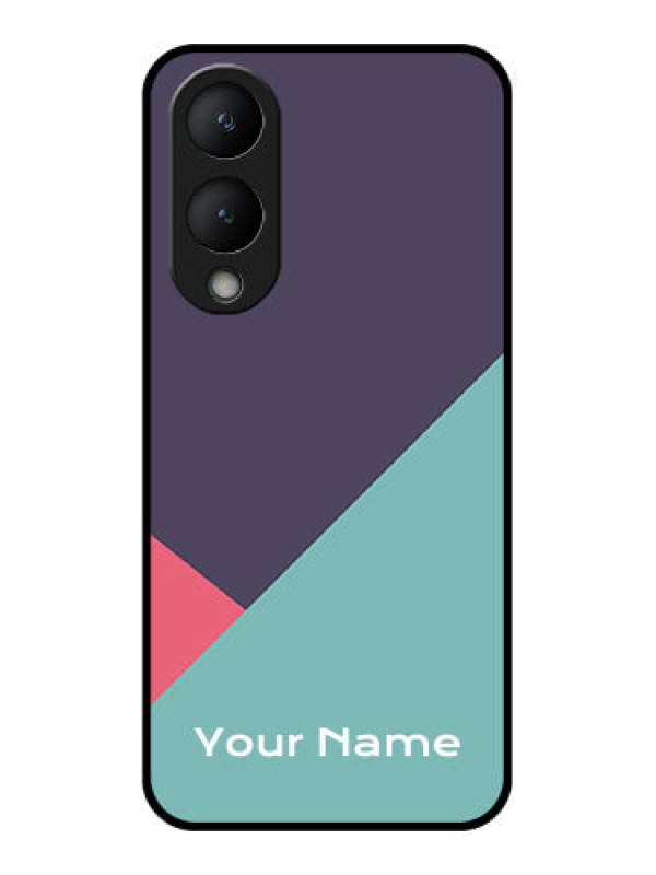 Custom Vivo Y17s Custom Glass Phone Case - Tri Color Abstract Design