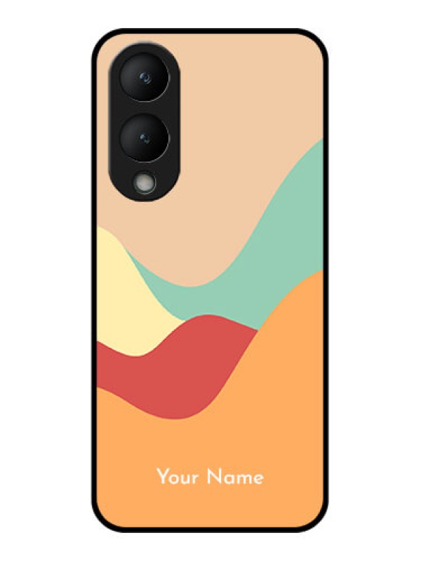 Custom Vivo Y17s Custom Glass Phone Case - Ocean Waves Multi - Colour Design