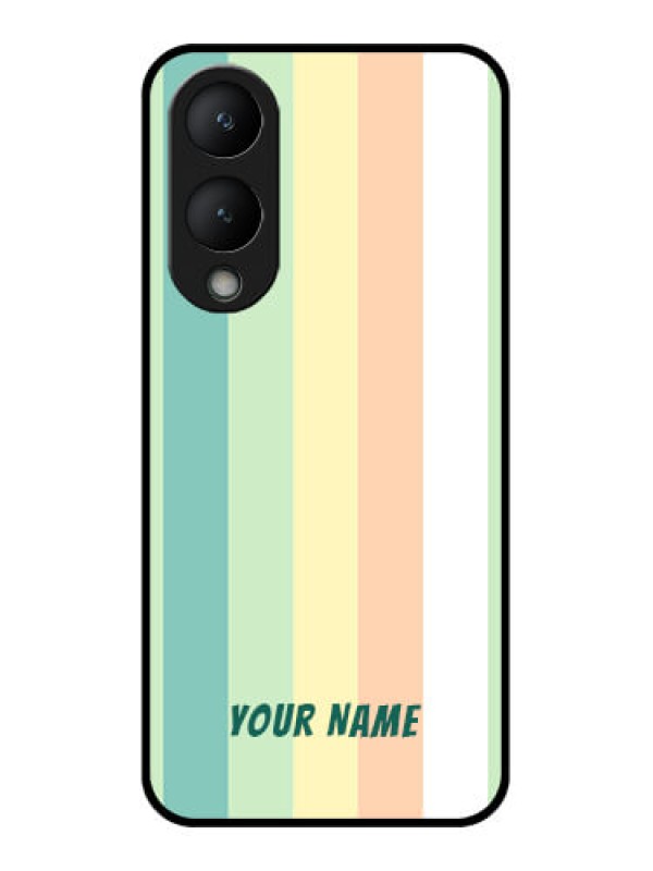 Custom Vivo Y17s Custom Glass Phone Case - Multi - Colour Stripes Design